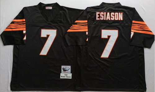 Mitchell And Ness Bengals #7 Boomer Esiason Black Throwback Stitched NFL Jersey
